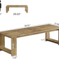 Tribesigns Two Person Desk, 86.6 Inches Extra Long Desk, Double Computer Writing Table, Wood Large Desks Workstation for Home Office, Natural Oak