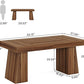 Tribesigns 55 Inches Executive Desk, Mid-Century Modern Home Office Desk with Double Trapezoid Base, Wood Computer Desk Business Workstation Desk Small Conference Table, Brown