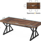 Tribesigns 70.8" Executive Desk - Large Computer Office Desk Workstation, Modern Business Writing Table with Sturdy Metal Legs for Home Office (Brown/Black)
